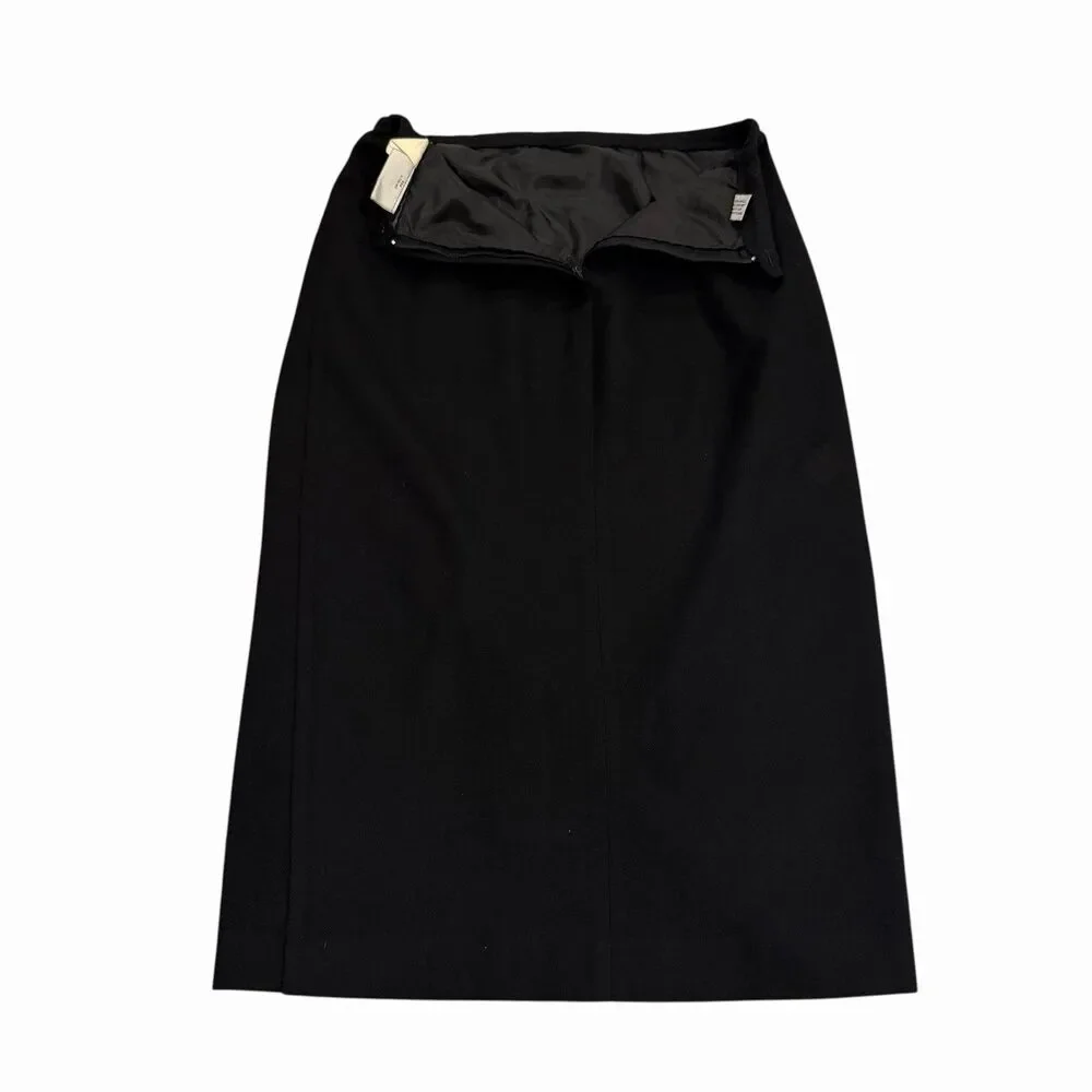 Kim Rogers Skirt Vintage Womens 100% Pure Wool‎ Midi Fully Lined A-Line 8 Black